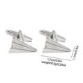 Polished silver paper plane cufflinks for men with precise size and weight markers - Paper Airplane Style (B1484-2)