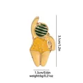 Cartoon enamel pin of a swimmer in yellow polka dot swimsuit and green swim cap - Yellow Polka Dot Swimsuit (C2443-2)