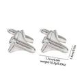 Polished silver space shuttle cufflinks for business shirts with 1.7x1.4cm dimensions - Small Space Shuttle Style (B1484-3)