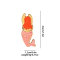 Cute mermaid enamel brooch pin with orange hair and pink tail, 3.4cm fashion badge - Mermaid (C2443-4)