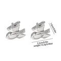 Polished silver rocket shaped cufflinks for business shirts size 2.3cm x 1.6cm - Rocket Bomb Style (B1484-4)