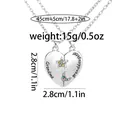 Silver Grandma and Granddaughter puzzle heart pendant necklace with moon and star - Grandma & Granddaughter Style / Silver Grandma Granddaughter Star Moon Style (A3238-2)