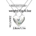 Silver Grandma and Granddaughter heart pendant necklace set with butterfly details - Grandma & Granddaughter Style / Silver Grandma Granddaughter Butterfly Style (A3238-4)