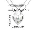 Silver mother and daughter heart necklace set with colorful rhinestone butterfly design - Silver Mother Daughter Butterfly Style (A3238-5)
