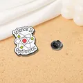 Creative Science Is Optimistic enamel pin with atom design and black butterfly clasp - Atom Structure (CZ0307-1)
