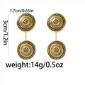 Vintage round gold mandala engraved cufflinks for men's formal business French shirts - Gold Mandala Relief (B1491)