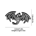 Pin's émaillé squelette de dinosaure en noir et blanc avec détails de dimensions - Squelette de Chauve-souris