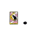 Tarot The Moon enamel pin featuring a black cat silhouette on a yellow crescent moon - The Moon (C2513-2)