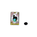Tarot The World series enamel pin featuring a black cat on a blue globe with rubber clutch - The World (C2513-3)