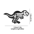 Épingle émaillée squelette de dinosaure en noir et blanc pour chemises et sacs à dos - Squelette de dinosaure