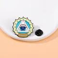Kreative Emaille-Anstecknadel mit blauem Auge und Sonnenstrahlen für Anzüge und Rucksäcke - Allsehendes Auge Stil (CZ0775-4)