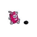 Punk style pink skull juice box enamel pin badge with black rubber clutch back - Skull Juice Box Style (C2518--3)