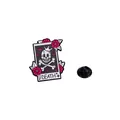 Pink floral skull tarot death enamel pin made of zinc alloy with black rubber backing - Death Tarot Style (C2518-1)