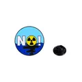 Broche en émail écologique avec texte NO! et symbole d'avertissement de radiation - Signe Anti-Nucléaire NO! (C2522-3)