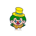 Cartoon clown enamel pin with green hair and yellow hat for backpacks and shirts - Green Hair with Yellow Top Hat Clown