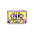 Pink and yellow retro cassette enamel pin featuring Music Heals Me text design - Music Healing Style (CZ0393-4)