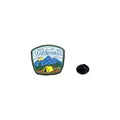 Wilderness adventure enamel pin with camping mountain scene and secure rubber back - Wilderness Snowy Mountain (C2533-4)