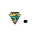 Nature themed camping enamel pin with mountain and bonfire design in triangle shape - Nature Campfire (C2533-3)
