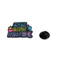 Bunte Enjoy Every Moment Emaille-Anstecknadel mit kleiner Krone und rosa Herz - Enjoy Every Moment Stil (C2550-2)