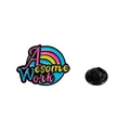 Bunte Awesome Work Emaille-Anstecknadel mit Regenbogen-Design und Schmetterlingsverschluss - Awesome Work Stil (C2550-3)