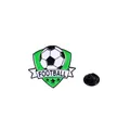 Insigne de football classique émaillé en forme de bouclier avec une bannière blanche - Style de Ruban de Football Bouclier (C2571-3)