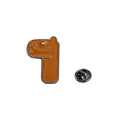 Spilla smaltata animale in arancione marrone con testa di capybara carina e design numerico - Numero 7 Capibara / Capibara Marrone (C2573-7)