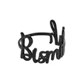 Minimalist black alloy napkin ring featuring hollow Bismillah script design - Bismillah Artistic Font (Z1333-BL) / Black
