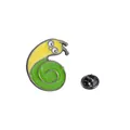 Spilla smaltata a forma di lumaca verde con testa gialla e chiusura a farfalla in metallo - Lumaca Verde (C2573-6)