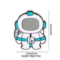 Cartoon astronaut enamel pin with white and teal finish for clothes or backpack decor - Astronaut