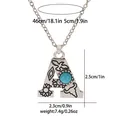 Detailed size specifications for vintage turquoise letter A pendant necklace with dimensions - A3217-A