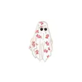 Broche de fantasma con capa de flores rosas y gafas de sol en acabado dorado - Blanco (Fantasma Floral Gafas de Sol)