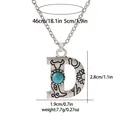 Detailed size map of vintage letter D pendant necklace with dimensions and weight - A3217-D
