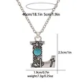 Western style letter L pendant size guide showing dimensions and turquoise details - A3217-L