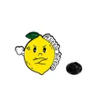 Cute angry yellow lemon enamel pin with a little bitter text and rubber back - C2687-2 (A little bitter)