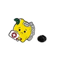 Angry lemon-aid enamel pin with yellow cartoon lemon design and rubber back buckle - C2687-4 (LEMON-AID)