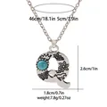 Detailed size specifications for turquoise letter Q necklace with vintage crown and horse engraving - A3217-Q