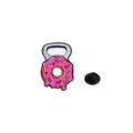 Épingle en émail créative avec design de donut kettlebell et glaçage rose avec vermicelles - Donut Kettlebell (C2579-4)