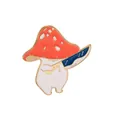 Épingle émaillée champignon mignon avec couteau et chapeau rouge en alliage doré - Homme Champignon avec Couteau (C2592-2)