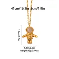 Specifiche dettagliate delle dimensioni della collana astronauta con catena da 41+5cm - Astronauta In Piedi Oro (N1646)