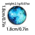 1,8cm Galaxie-Nebula-Brosche mit blaugrünem Sternenmuster in einer Glaskuppel - Galaxie-Muster (C2471)