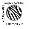 French style zebra pattern alloy brooch pin with silver frame, size 1.8cm 2.1g weight - C2472 / Alloy