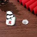 Cute panda panda on mahjong tile enamel pin badge for backpacks and clothing - Panda On Wan Character Mahjong Style (C2689-3)