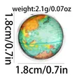 Detailed view of world map glass cabochon pendant with 1.8cm diameter silver metal frame - World Map (C2460)