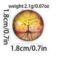Dettaglio della spilla in vetro con design albero autunnale e diametro di 1,8cm - Albero Della Vita Autunnale (C2466)
