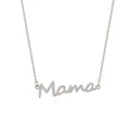Polierte silberfarbene Mama Halskette mit Schriftzug-Anhänger und minimalistischer Kette - Silber Mama Brief Halskette (A2664SI)