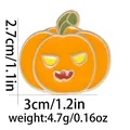 Détails du pin's citrouille d'Halloween avec dimensions de 2,7 cm de haut et 3,0 cm de large - Style Citrouille (C2631-1)