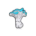 Broche en émail champignon bleu mignon avec visage endormi en alliage de zinc - Champignon Yeux Fermés (C2556-4)