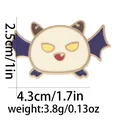 Cute cartoon bat enamel pin with purple wings and pumpkin monster style for Halloween decor - Cartoon Bat Style (C2631-5)