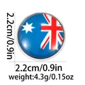 Detail view of round Australian flag badge with 2.2cm diameter and 4.3g weight - Australia Flag Style (C2636-2)