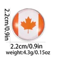 Detail of Canadian flag lapel pin showing 2.2cm diameter and 4.3g weight dimensions - Canada Flag Style (C2636-7)